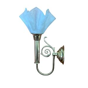 PartyLite Venetian Wall Sconce Candle Holder (PO489) Glass Retired Brass Color‎
